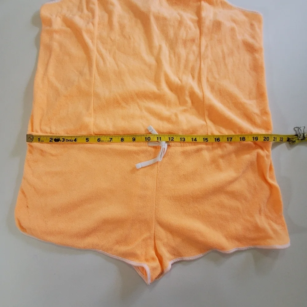 7366 * Op Ocean Pacific Terrycloth Romper Cover Up Orange Size XL (15/17) - Picture 10 of 13